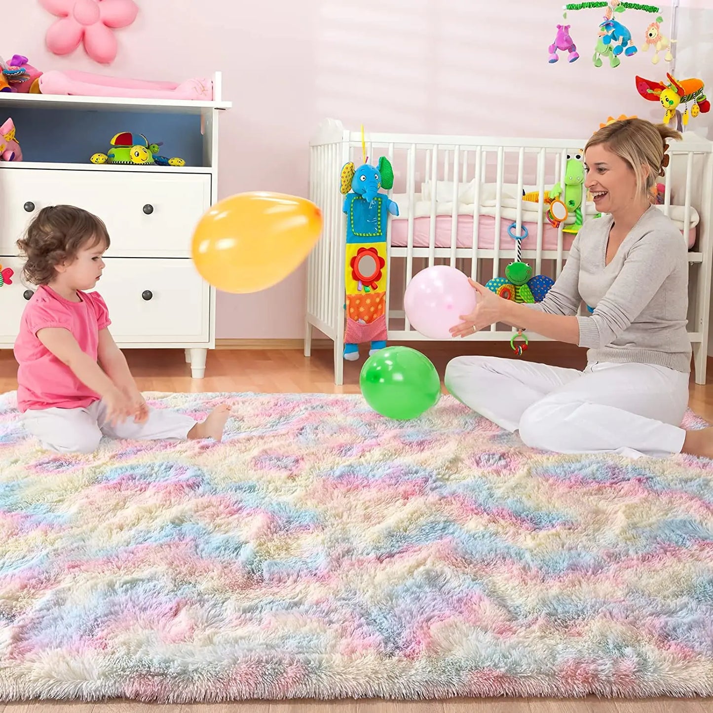 Fluffy Rainbow Rugs