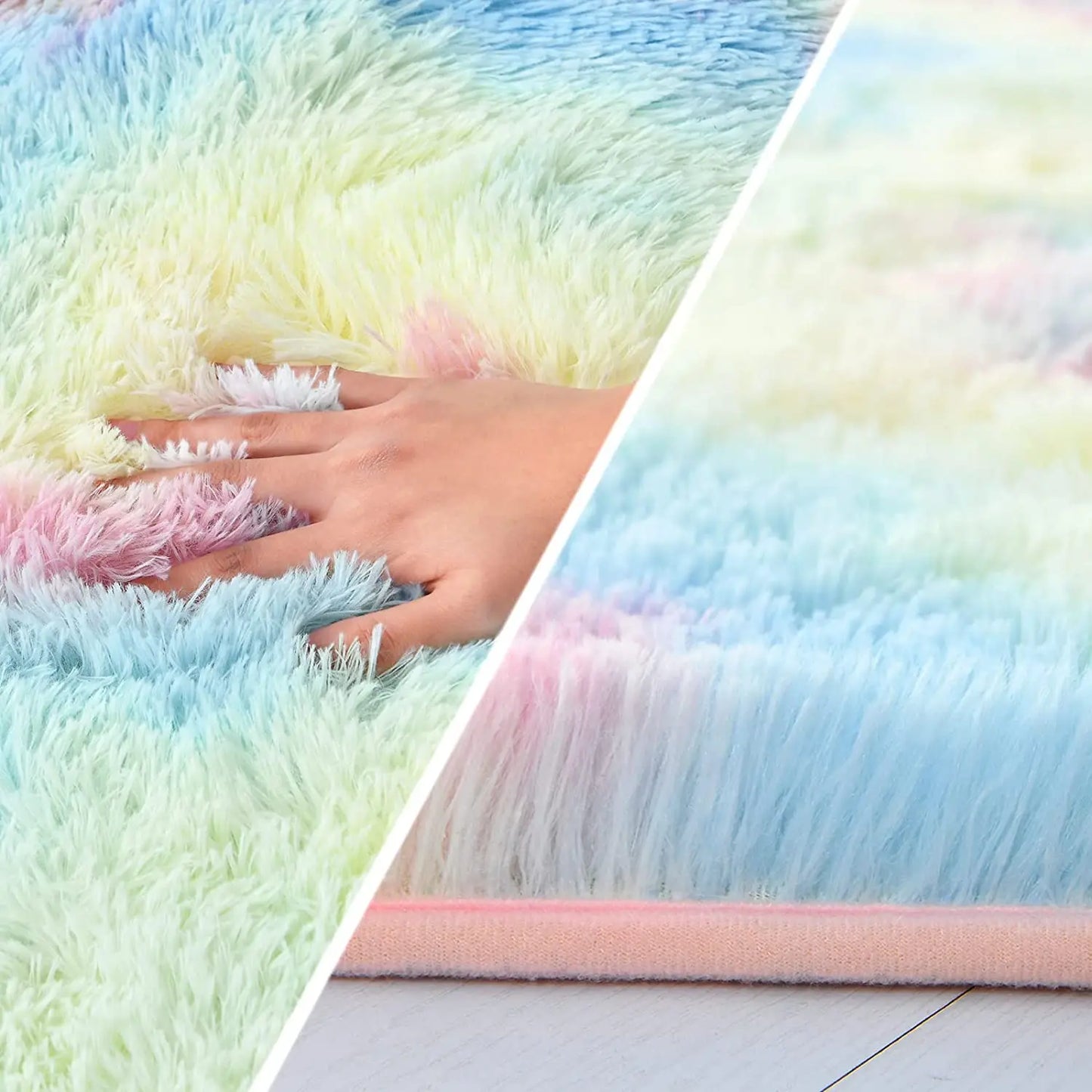 Fluffy Rainbow Rugs