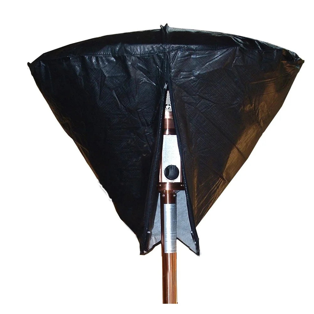 Heavy Duty Outdoor Patio Heater Head Vinyl Cover Weather Resistant Felt Lined Zipper Closure Protective Cover Garden Use