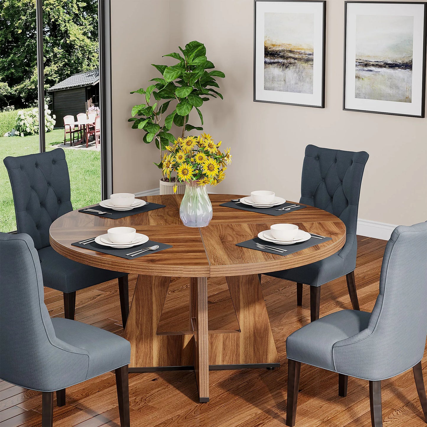 Round Dining Table for 4,