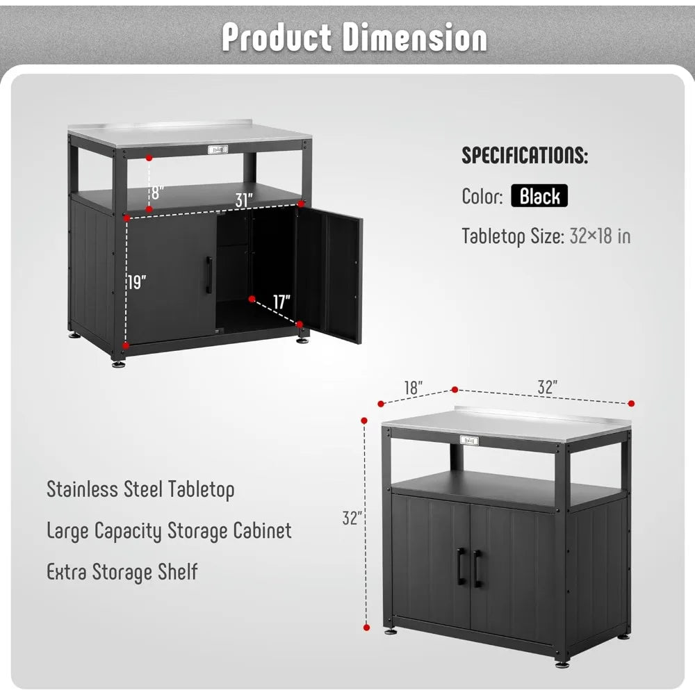 Garden Potting Bench with Storage Cabinet,Outdoor Gardening Table & Work Bench for Plants, Horticulture,Outdoor Workstation with