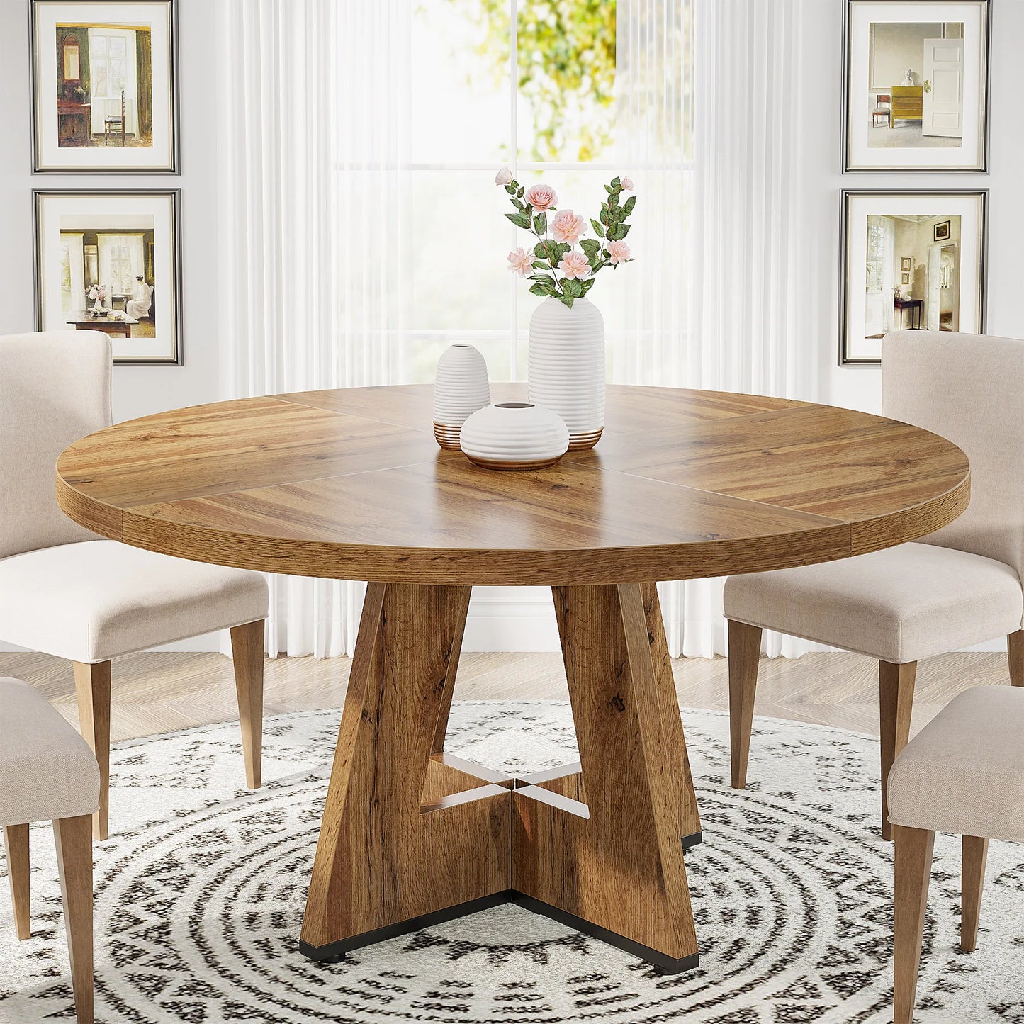 Round Dining Table for 4,