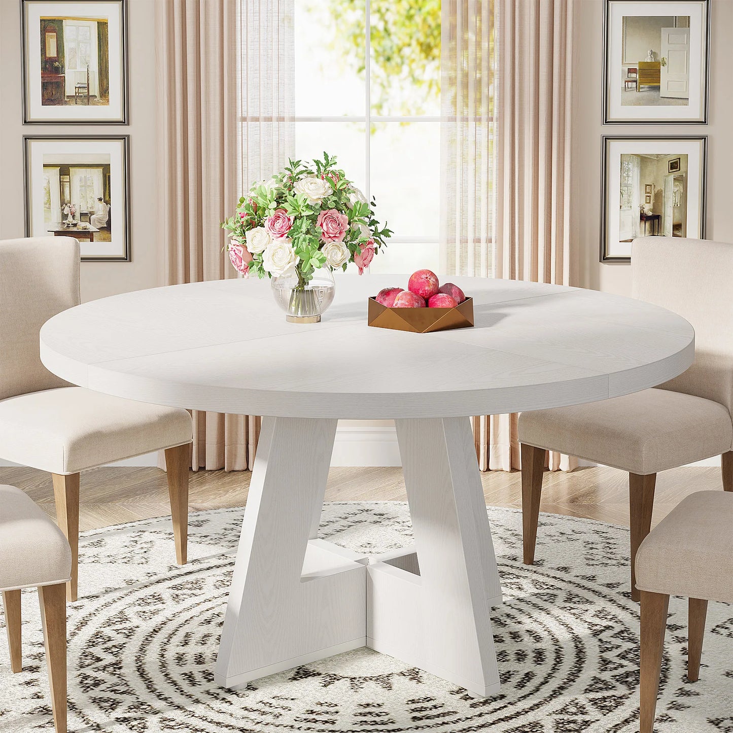 Round Dining Table for 4,