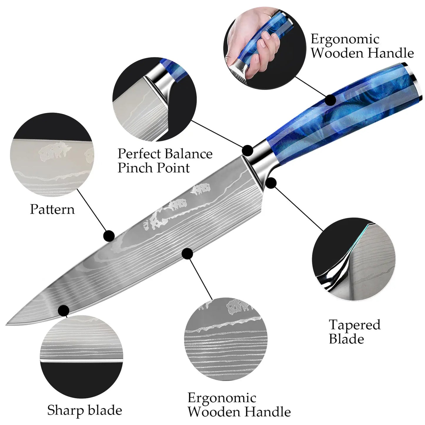 10 Pcs Japanese Chef Knife Set