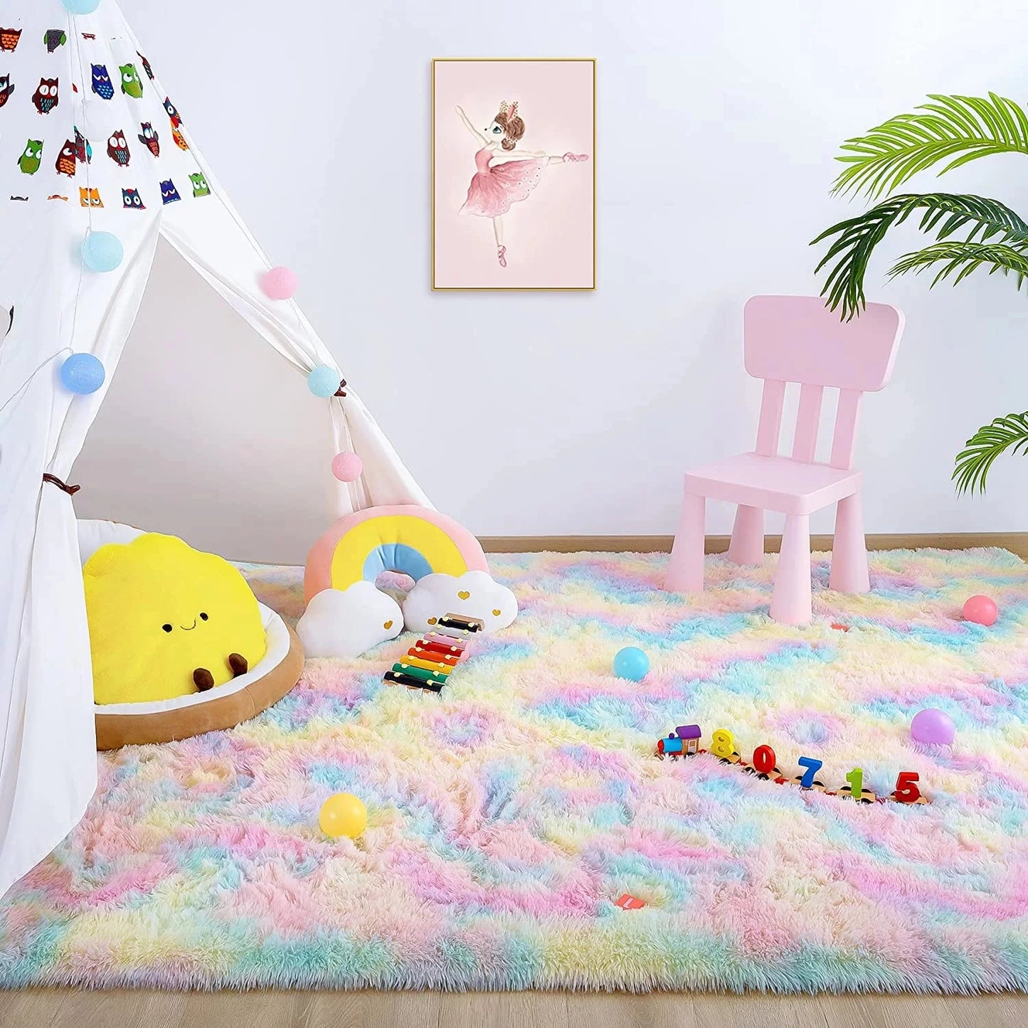 Fluffy Rainbow Rugs