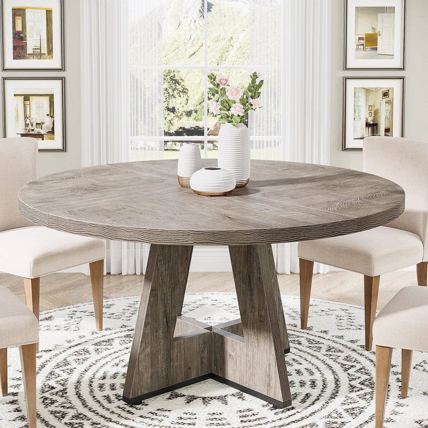 Round Dining Table for 4,
