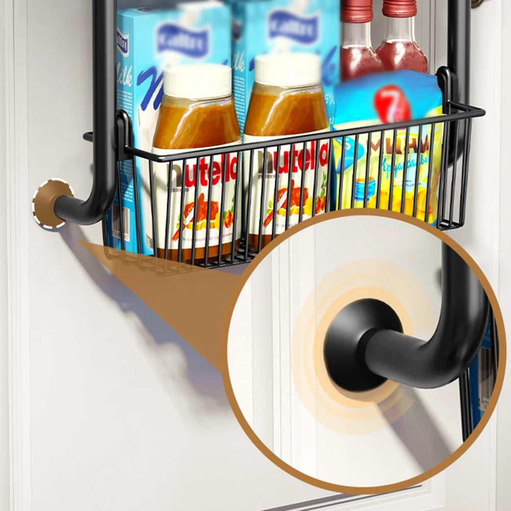 6-Tier Over The Door Pantry Organizer Metal Hanging Wall Mount Storage Shelf With Adjustable Basket For Bedroom Kitchen
