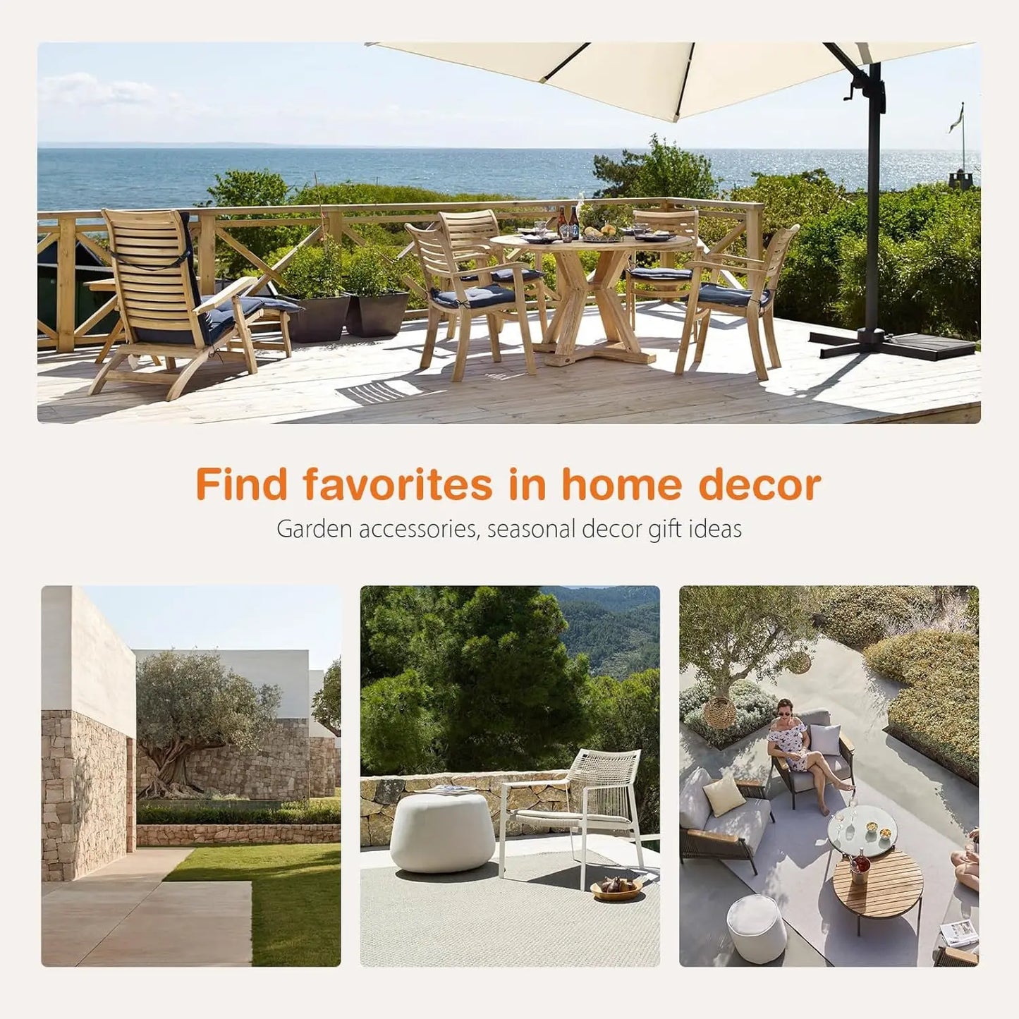 Outdoor Furniture with Soft Cushion and Glass Table,