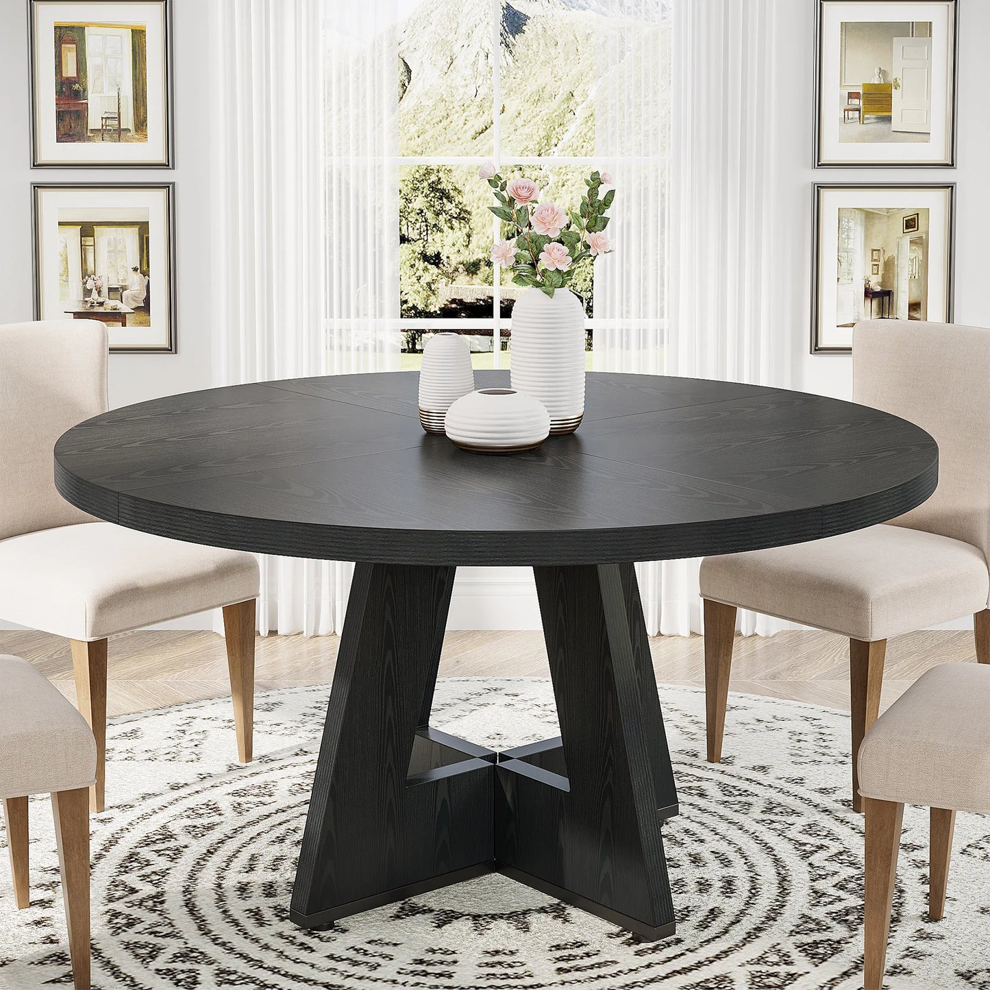 Round Dining Table for 4,