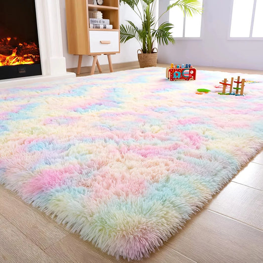 Fluffy Rainbow Rugs
